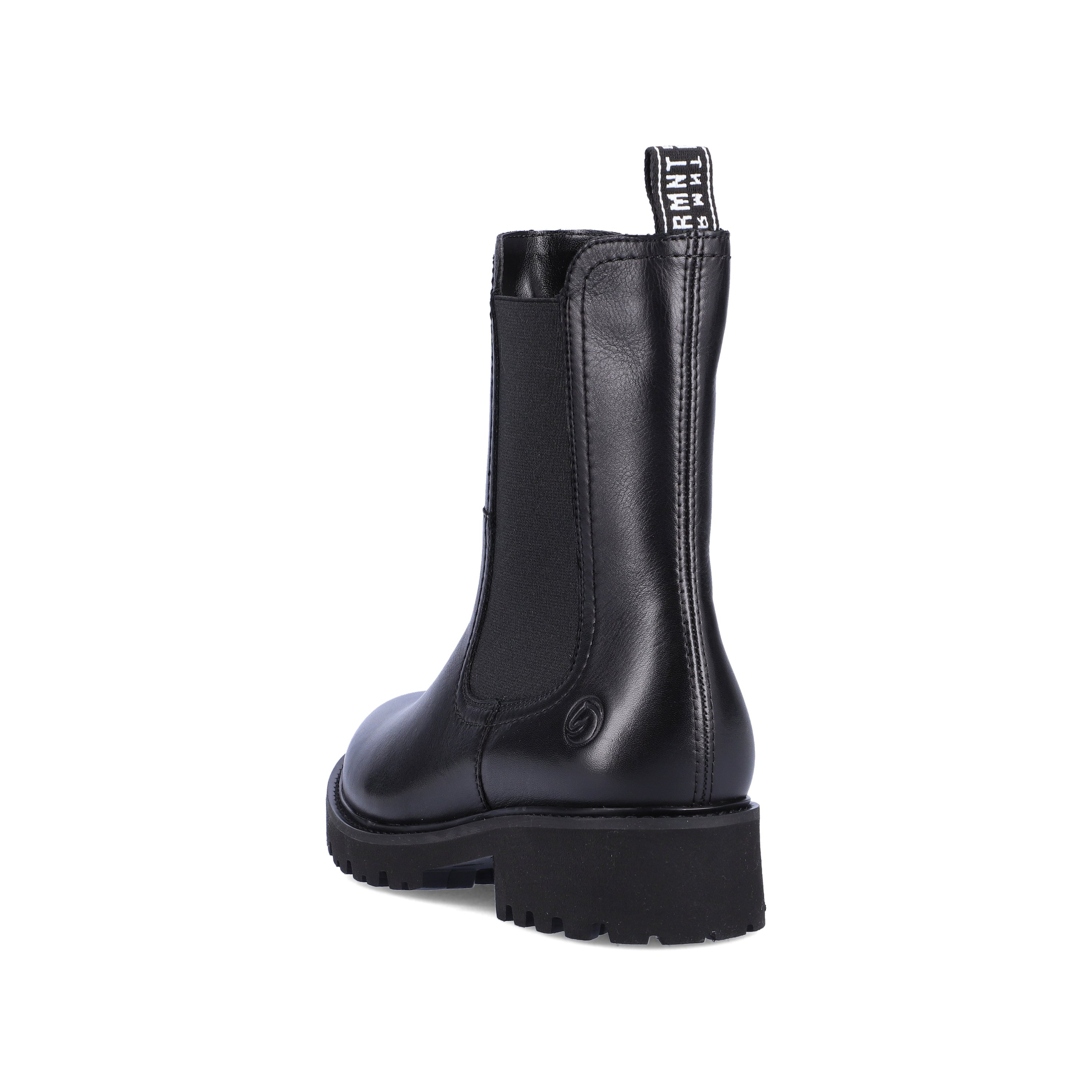 Graphite black remonte women´s Chelsea boots D8694-00 with cushioning sole. Shoe from the back