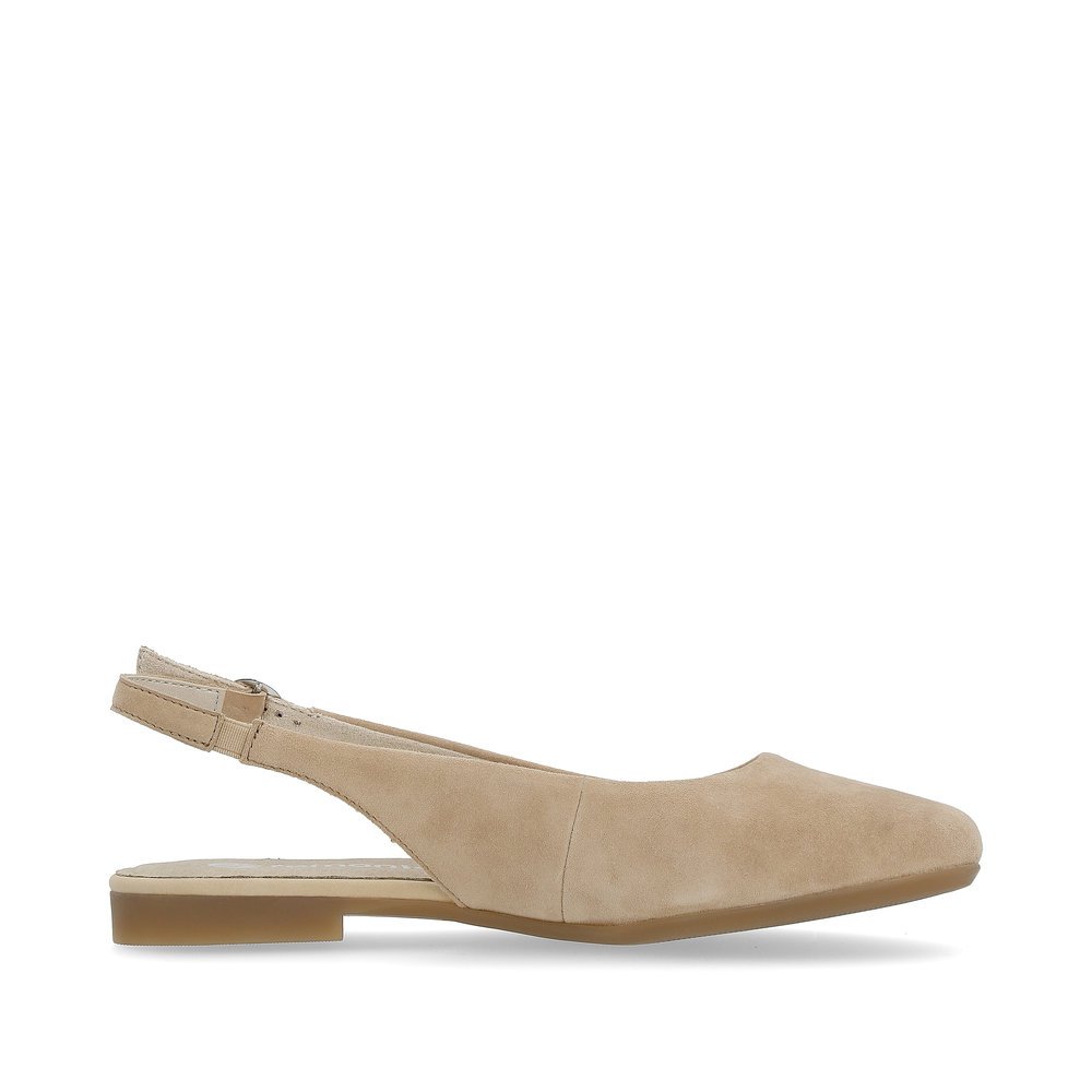 Beige remonte women´s slingback pumps D0K07-60 with buckle and soft cover sole. Shoe inside.