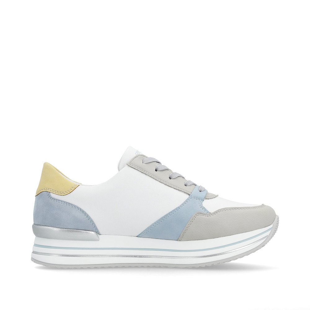 White remonte women´s sneakers D1323-81 with a zipper and comfort width G. Shoe inside.