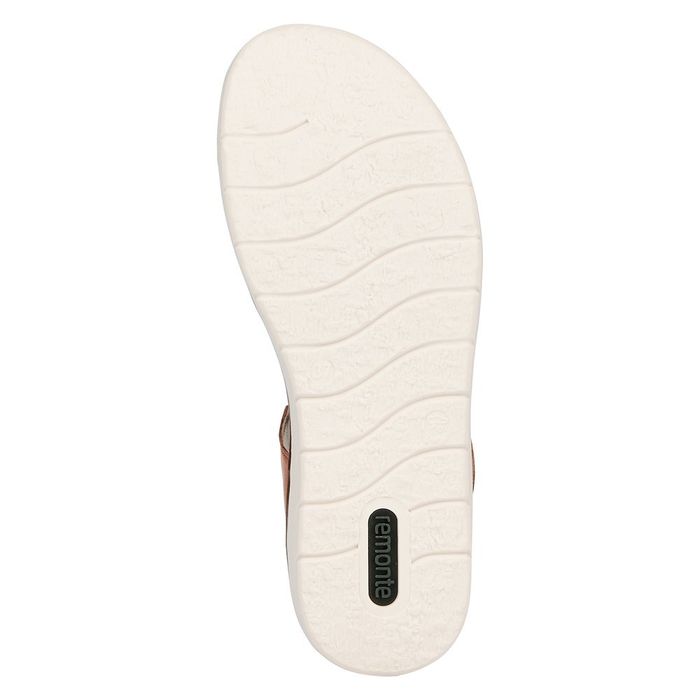 remonte sandales à lanières marron femmes D2050-24 avec fermeture velcro. Semelle extérieure de la chaussure.