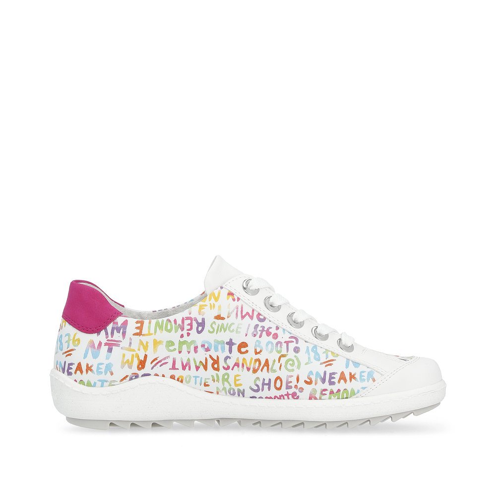 Multi-colored remonte women´s lace-up shoes R1402-80 with zipper. Shoe inside.
