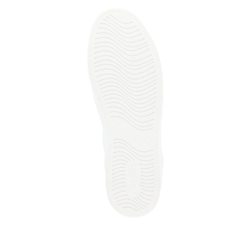 remonte baskets blanches pour femmes D0J01-83 avec une fermeture éclair. Semelle extérieure de la chaussure.