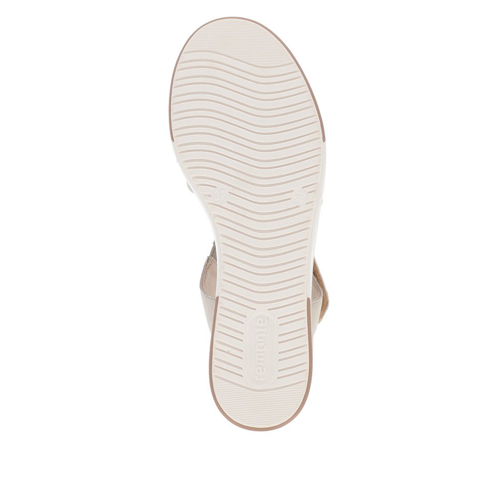 remonte sandales compensées or femmes D1P51-90 avec une fermeture velcro. Semelle extérieure de la chaussure.