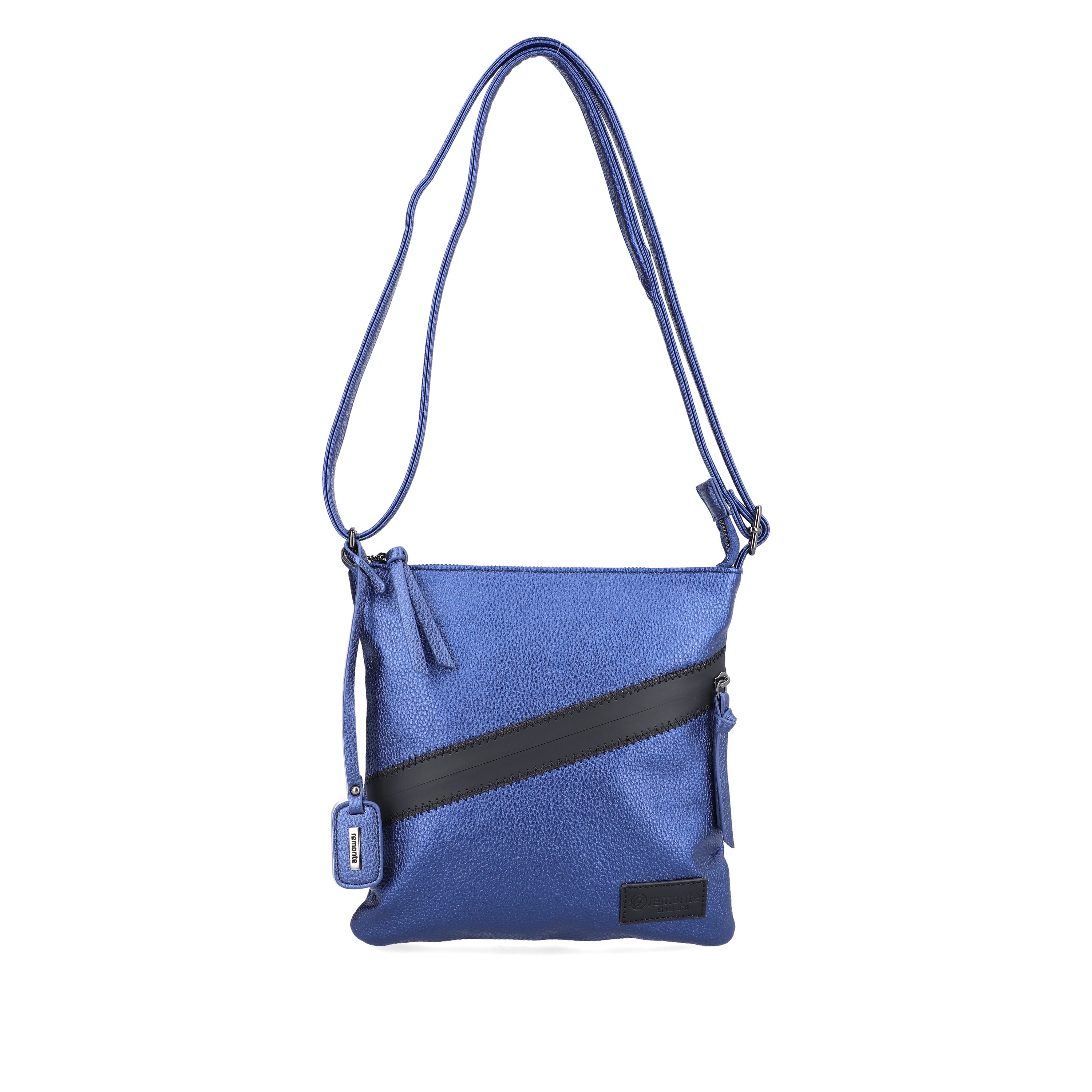remonte women´s bag Q0625-14 in blue made of imitation leather with zipper from the front.