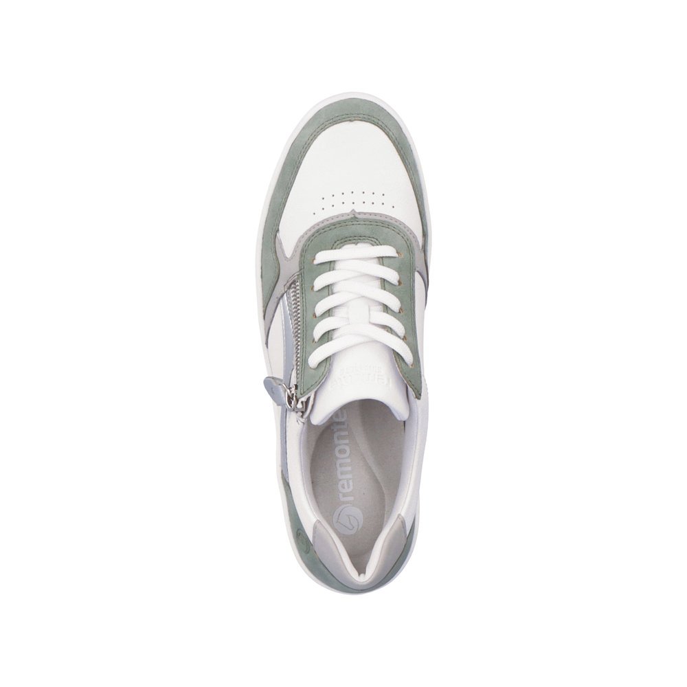 Edelweiße remonte Damen Sneaker D0J01-80 mit einem Reißverschluss. Schuh von oben.