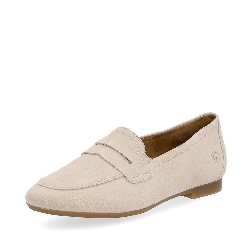 Clay beige remonte women´s loafers D0K02-61 with an elastic insert. Shoe laterally.